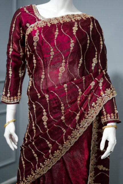 Viral Party Sarees - Maroon