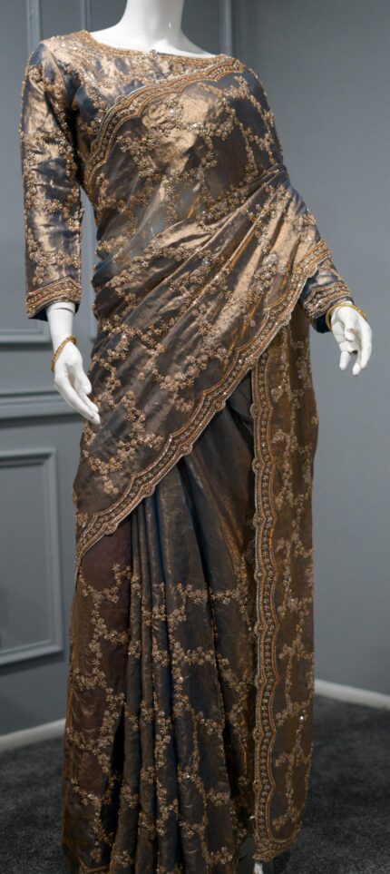 Trendy Party Sarees - Brown